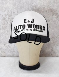 【E＆J AUTO WORKS】E＆Jオートワークス【白×黒】【トラッカーキャップ】  