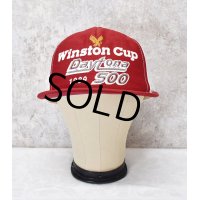 【80年代】【デッドストック】【USA製】【ビンテージ】【winstoncup DAYTONA500】【白×赤】【キャップ】 