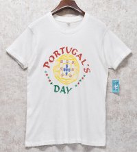 80〜90's【USA製】 ビンテージ【FRUIT OF THE LOOM 】フルーツオブザルーム【白】【PORTUGAL’S DAY】【 Tシャツ】【サイズL】 