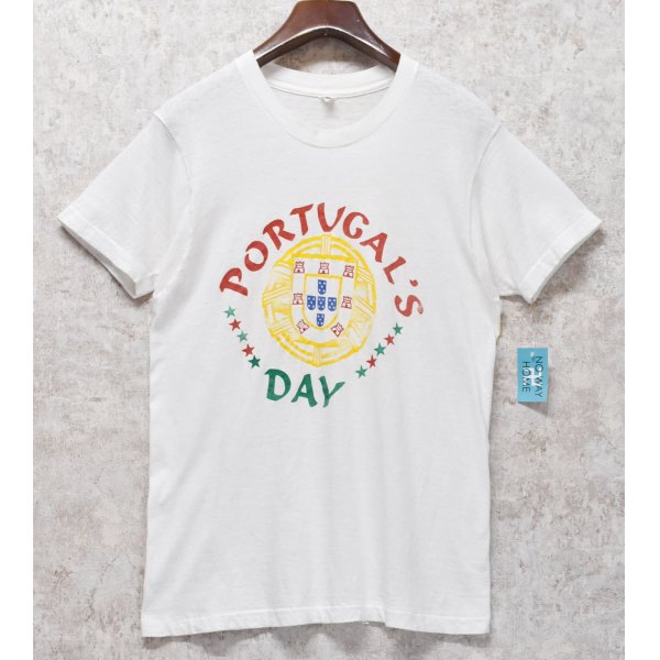 画像1: 80〜90's【USA製】 ビンテージ【FRUIT OF THE LOOM 】フルーツオブザルーム【白】【PORTUGAL’S DAY】【 Tシャツ】【サイズL】 