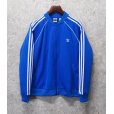 画像1: 【ビンテージ】【アディダス】adidas　ほぼ未使用【青×白ライン】ジャージ【トラックジャケット】【トラックジャージ】【サイズXL】<br> (1)