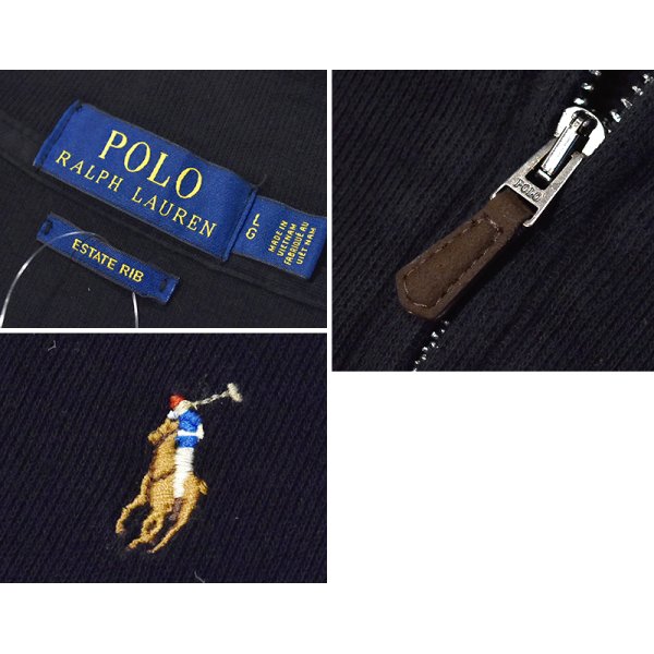 画像2: 【POLO RALPH LAUREN】【ラルフローレン】黒【ハーフジップ】【コットンセーター】【サイズＬ】 