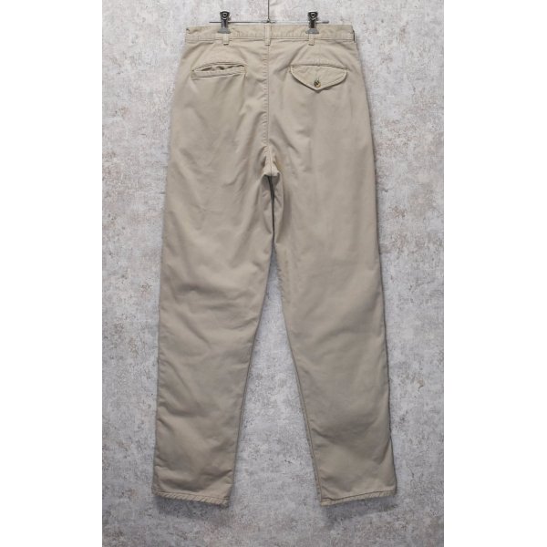 画像5: 90's【ビンテージ】【L.L.Bean】【エルエルビーン】【裏地赤チェック】【コットンパンツ】１タック【ベージュ】【31×34】 