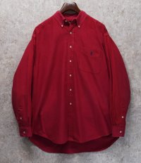 【ビンテージ】【RALPH LAUREN】【ラルフローレン】【Big Shirt】【赤】【ボタンダウンシャツ】【サイズＬ】 