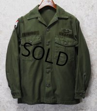 【60's】【U.S.ARMY】【米軍実物】【ビンテージ】【OG107】【ユーティリティシャツ】【S程度】 