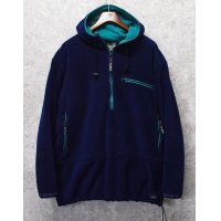 90's 【L.L.Bean】ビンテージ【ＬＬビーン】ポーラテック【WIND BLOCK SERIES】紺ｘエメラルドグリーン【ハーフジップフリースパーカー】アノラック 