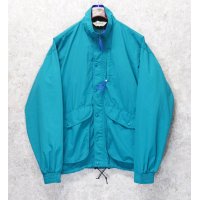 80's 【USA製】【L.L.Bean】【ＬＬビーン】エメラルドグリーン【ウィンディリッジジャケット】バギーズジャケット【ナイロンジップアップブルゾン】【サイズL】 