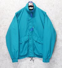 80's 【USA製】【L.L.Bean】【ＬＬビーン】エメラルドグリーン【ウィンディリッジジャケット】バギーズジャケット【ナイロンジップアップブルゾン】【サイズL】 