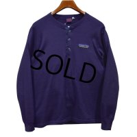 80's ビンテージ【パタゴニア】patagonia 【デカタグ】【紺】【ヘンリーネック】フリースロンT【サイズＬ】 