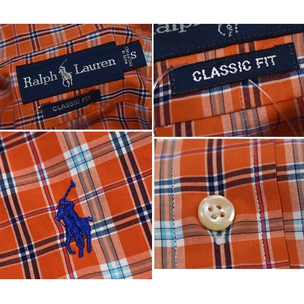 画像2: 【ラルフローレン】【POLO ralph lauren】【クラシックフィット】【オレンジ×緑×紺】ボタンダウン【BDシャツ】【サイズＳ】 