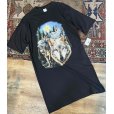 画像1: ビンテージ【狼の群れ】スリーピングシャツ【黒】ワンピース Tシャツ【レディース古着】<br> (1)