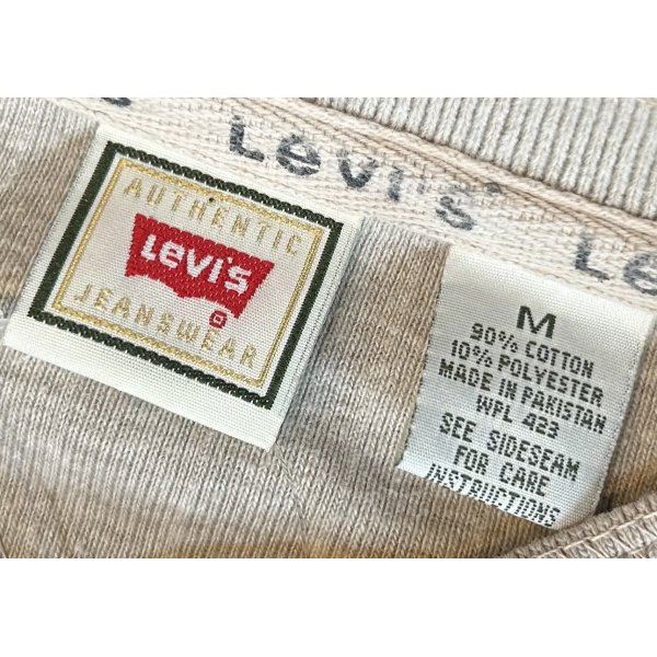 画像2: 【ビンテージ】【Levi's】【リーバイス】【ハリヌキボディ】ベージュ【ヘンリーネックロンT】【サイズM】 