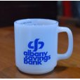 画像1: ビンテージ 【グラスベイク】マグカップ【albany savings bank】アドバタイジング【ミルクマグ】<br> (1)