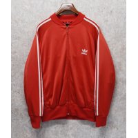 【ビンテージ】【アディダス】adidas【赤×白ライン】ジャージ【トラックジャケット】胸ロゴ【トラックジャージ】【サイズＬ】 