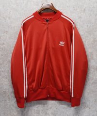 【ビンテージ】【アディダス】adidas【赤×白ライン】ジャージ【トラックジャケット】胸ロゴ【トラックジャージ】【サイズＬ】 