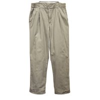 ~90's【USA製】【ビンテージ】【L.L.Bean】【エルエルビーン】【ベージュｘ裏地ブラックウォッチ】１タック【コットンパンツ】【33×30】 