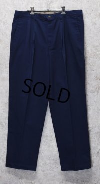 90's【USA製】デッドストック【DOCKERS】リーバイス　ドッカーズ【紺】【１タック】コットンパンツ【36ｘ30】 