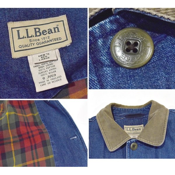 画像2: 【LLBean】【LLビーン】デニム【ハンティングジャケット】【コットンジャケット 】裏地付き【サイズＬ】 