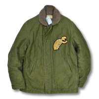 50's【ビンテージ】【民間モデル】【亀フェルトワッペン付き】【N-1タイプジャケット】【米軍】U.S.NAVY 