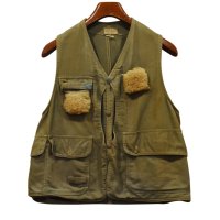 【~70's】【ビンテージ】l.l.bean【エルエルビーン】【筆記体タグ】ハーフムーンポケット【ハンティングベスト】サークルポケット 