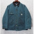 画像1: 【ビンテージ】【Carhartt】【カーハート】【緑】【ミシガンチョアコート】【ブランケット裏地付き】【ダック地ジャケット】<br> (1)