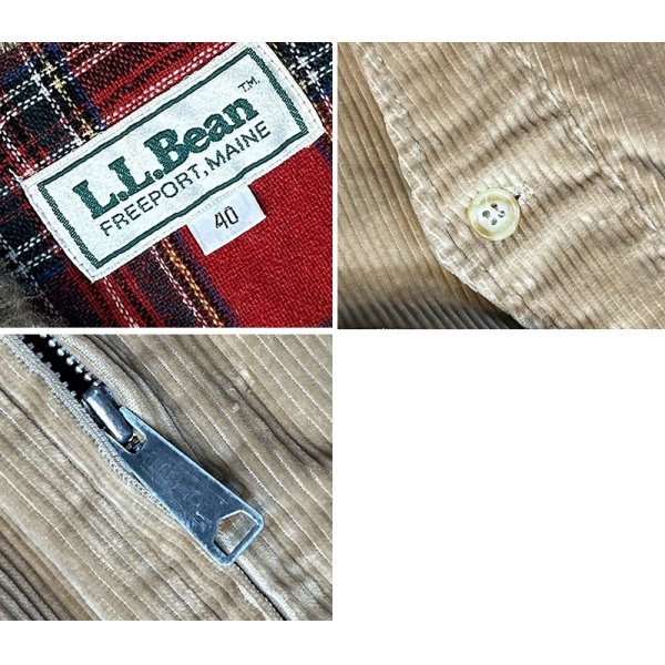 画像2: 70’ｓ~【ビンテージ】L.L.Bean【ＬＬビーン】【ライトｘ赤チェック裏地付き】【コーデュロイブルゾン】【US40】 