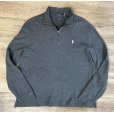 画像1: 【ラルフローレン】POLO RALPH LAUREN【ESTATE RIB】【チャコール】【無地】【ハーフジップ】【コットンセーター】【サイズM】 <br> (1)