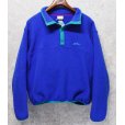 画像4:  90's~ 【ビンテージ】【ＬＬビーン】【L.L.bean】【青ｘエメラルド】【プルオーバーフリース】【スナップＴ】サイズＬ程度<br> (4)