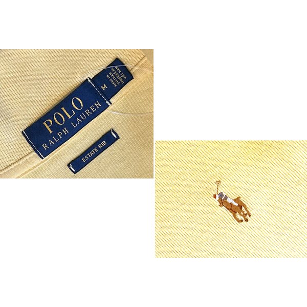 画像2: 【ラルフローレン】POLO RALPH LAUREN【ESTATE RIB】【黄色】【無地】【ハーフジップ】【コットンセーター】【サイズM】  