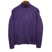 【ラルフローレン】POLO RALPH LAUREN【紫】【無地】【ハーフジップ】【コットンセーター】【サイズM】  