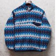 画像1: 【パタゴニア】patagonia【青×紺×白×赤】【ノルディック風】シンチラフリース【柄スナップＴ】【サイズＳ】<br> (1)