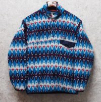 【パタゴニア】patagonia【青×紺×白×赤】【ノルディック風】シンチラフリース【柄スナップＴ】【サイズＳ】 