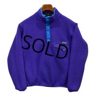 90s ビンテージ【パタゴニア】patagonia【紫×水色】【スナップT】【フリースプルオーバー】【サイズS】 