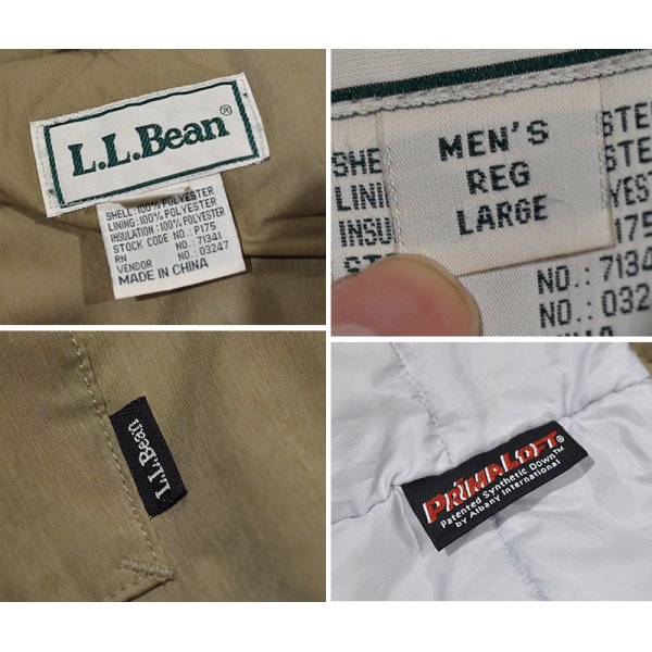 画像2: 【ビンテージ】【ＬＬビーン】【L.L.bean】Ｍ-65タイプ　ジャケット【ベージュ】プリマロフト【中綿入りジャケット】フード付き【サイズL】 