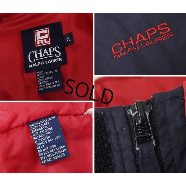 画像2: 90's ビンテージ【CHAPS】【Ralph Lauren】【チャップスラルフローレン】【黒×赤】【ダウンジャケット】【サイズＸＬ】 