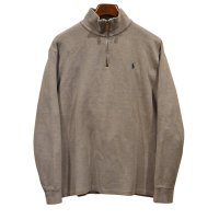 【ラルフローレン】POLO RALPH LAUREN【ベージュ】【無地】【ハーフジップ】【コットンセーター】【サイズL】  