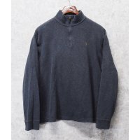 【ラルフローレン】POLO RALPH LAUREN【ESTATE RIB】【チャコール】【無地】【ハーフジップ】【コットンセーター】【サイズL】 