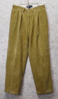 ビンテージ【ラルフローレン】POLO RALPH LAUREN【ライトブラウン】ANDREW PANTS【２タック】【コーデュロイパンツ】【33×32】 