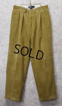 ビンテージ【ラルフローレン】POLO RALPH LAUREN【ライトブラウン】ANDREW PANTS【２タック】【コーデュロイパンツ】【33×32】 