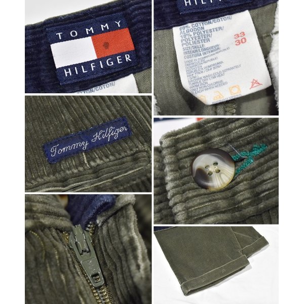 画像2: 【トミーヒルフィガー】【TOMMY HILFIGER】【オリーブグリーン】２タック【コーデュロイパンツ】【33×30】 