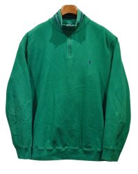 【ラルフローレン】POLO RALPH LAUREN【緑×紺ライン】【ハーフジップ】【スウェット】【サイズXL】 