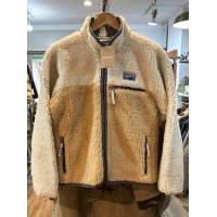 デッドストック【パタゴニア】patagonia【ナチュラルブレンド】白ｘライトブラウン【レトロカーディガン】フリース【サイズＸＳ】 