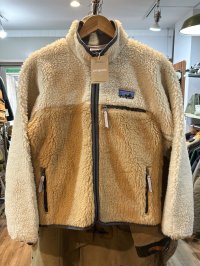 デッドストック【パタゴニア】patagonia【ナチュラルブレンド】白ｘライトブラウン【レトロカーディガン】フリース【サイズＸＳ】 