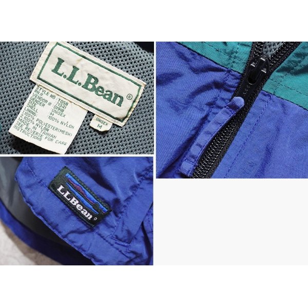 画像2: 80's~【ビンテージ】【ＬＬビーン】【L.L.bean】【緑ｘ青ｘエメラルドグリーン】ナイロン【アノラックパーカー】【サイズM】 