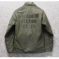 【ビンテージ】【米軍実物】U.S.NAVY【ROCK STAR】【バックステンシル入り】【A-2】【デッキジャケット】 