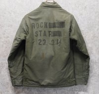 【ビンテージ】【米軍実物】U.S.NAVY【ROCK STAR】【バックステンシル入り】【A-2】【デッキジャケット】 