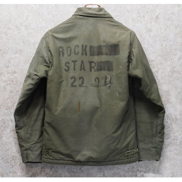 画像1: 【ビンテージ】【米軍実物】U.S.NAVY【ROCK STAR】【バックステンシル入り】【A-2】【デッキジャケット】 