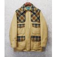 画像1: 70's〜【ビンテージ】黒タグ【Eddie Bauer】【エディーバウアー】【チェックウールｘベージュ】【ジップアップ】【ダウンジャケット】<br> (1)