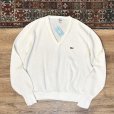 画像1: USA製【IZOD LACOSTE】アイゾッド ラコステ【白】Vネック【アクリルセーター】<br> (1)