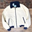 画像1: 【80's】【USA製】【Woolrich】ウールリッチ【TETON】【生成り×紺】【ジップアップブルゾン】【裏フリースブルゾン】サイズＸＬ<br> (1)